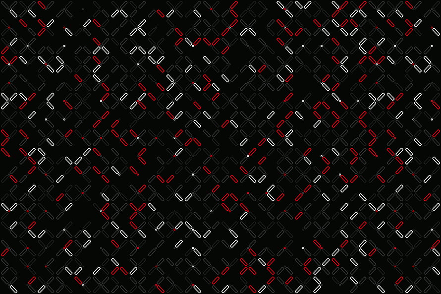 Minimalist Geometric Pattern with Red and White Diagonal Lines on Black Background HD wallpaper