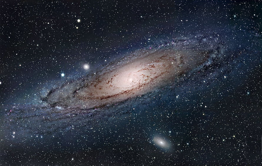 Andromeda Galaxy Deep Space View with Star Fields and Dust Lanes HD wallpaper