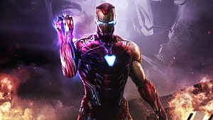 Iron Man in Advanced Armor with Glowing Arc Reactor and Energy Hand, Iron Man Ultra HD wallpaper