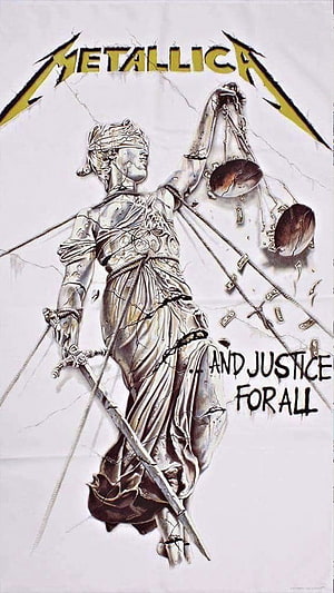Metallica And Justice For All Album Cover Artwork Featuring Lady Justice Statue HD phone wallpaper
