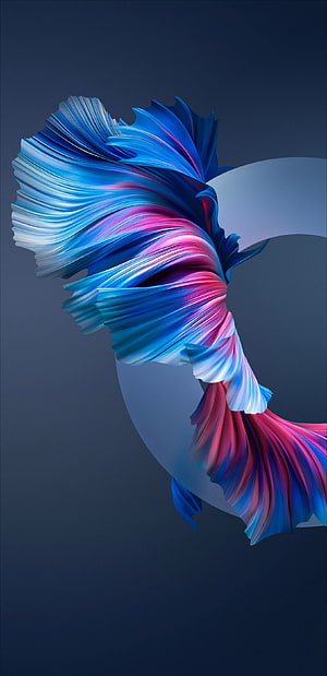 Vibrant Abstract 3D Ribbon Art with Flowing Blue and Pink Silk on Dark Background HD phone wallpaper