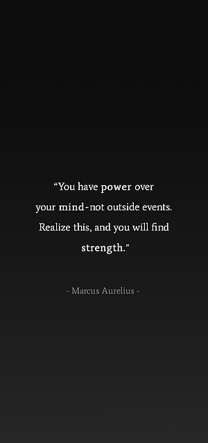 Marcus Aurelius Stoic Quote on Mind and Strength Minimalist Dark Text Wallpaper HD phone wallpaper