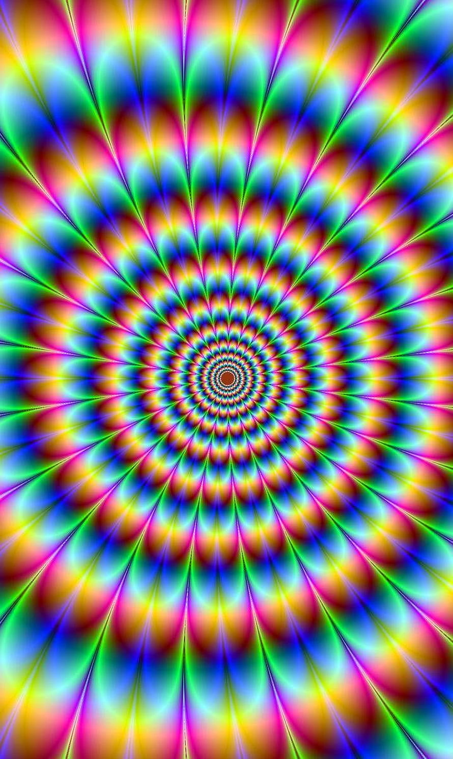 Vibrant Rainbow Spiral Trippy Psychedelic Kaleidoscope Pattern HD phone wallpaper