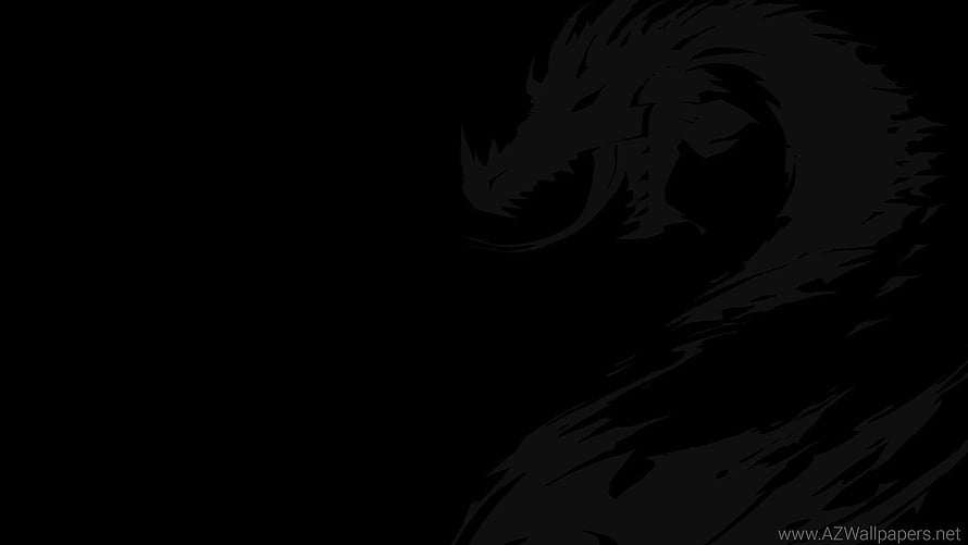 Dark Anime Style Dragon Head Silhouette Wallpaper HD wallpaper