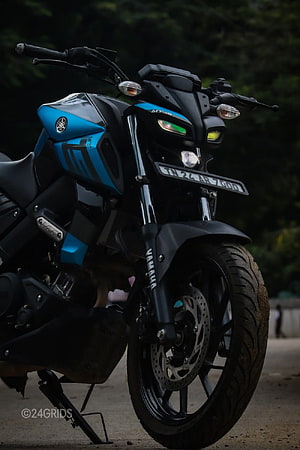 Yamaha MT-15 Blue Motorcycle Front View HD phone wallpaper