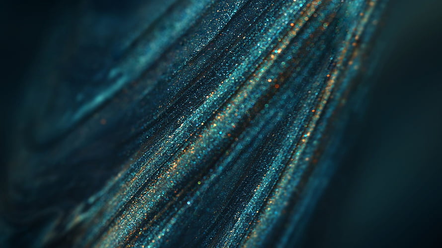 Dark Teal Abstract Texture with Glittering Particles and Flowing Diagonal Strokes HD wallpaper