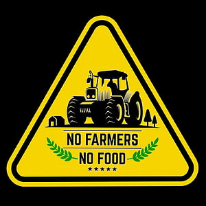 No Farmers No Food Tractor Warning Sign Graphic Design HD phone wallpaper