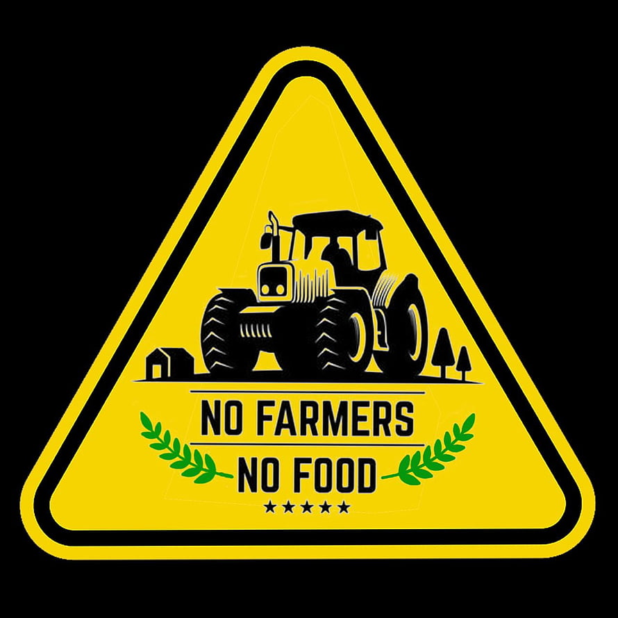 No Farmers No Food Tractor Warning Sign Graphic Design HD phone wallpaper