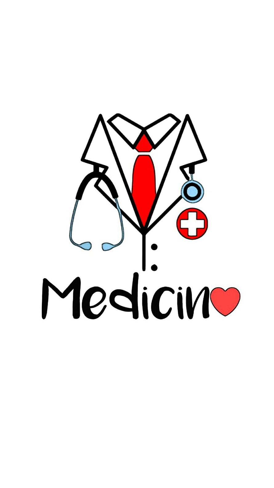 Minimalist Doctor Suit Illustration with Stethoscope and Medical Cross Icon HD phone wallpaper