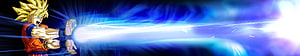 Super Saiyan Goku Firing Kamehameha Energy Blast in Dragon Ball Z HD wallpaper