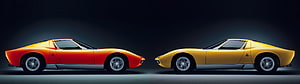 Classic Ferrari 250 GTO Side Profile in Orange and Yellow on Dark Background HD wallpaper