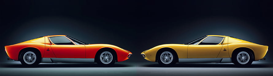 Classic Ferrari 250 GTO Side Profile in Orange and Yellow on Dark Background HD wallpaper