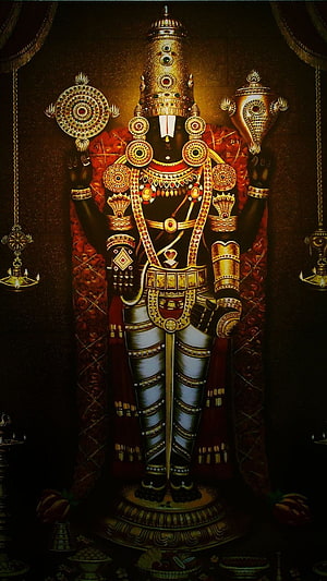 Aarti of Lord Ayyappa with traditional lamps and offerings HD phone wallpaper