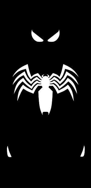 Symbiote Spider-Man Minimalist Black and White Icon Wallpaper, Symbiote Spiderman : R Amoledbackground, Symbiote Spider-Man HD phone wallpaper