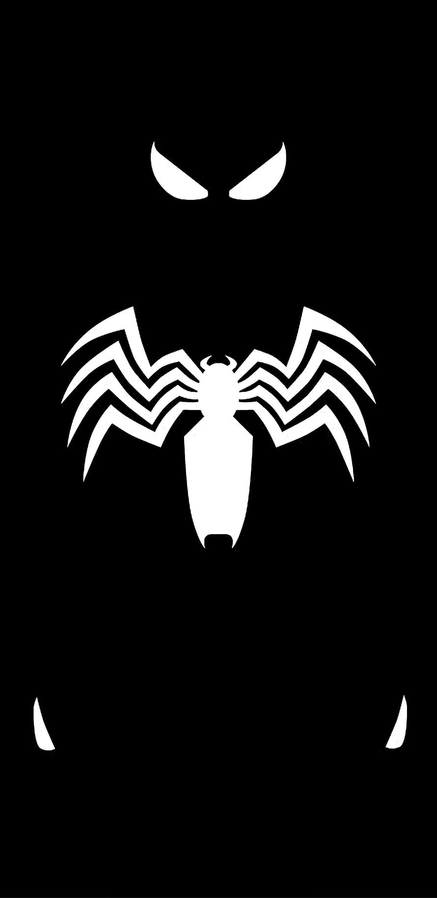 Symbiote Spider-Man Minimalist Black and White Icon Wallpaper, Symbiote Spiderman : R Amoledbackground, Symbiote Spider-Man HD phone wallpaper