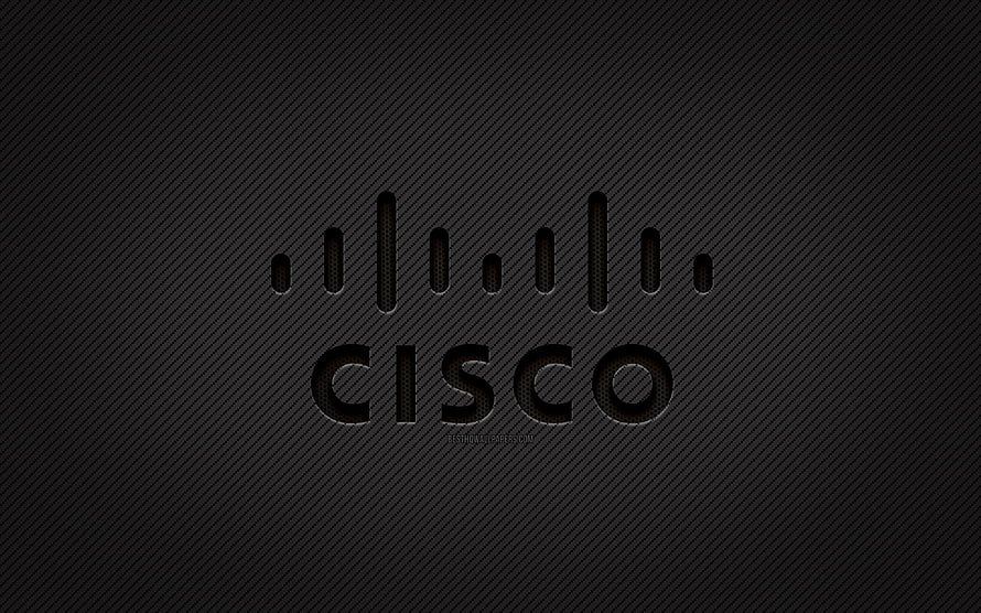 Cisco Systems Logo on Dark Carbon Fiber Texture Background HD wallpaper