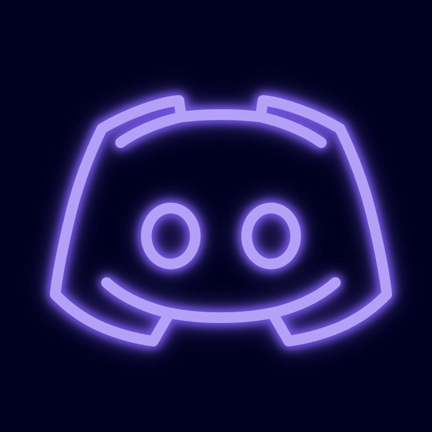 Glowing Purple Discord Logo Neon Outline on Dark Background HD phone wallpaper