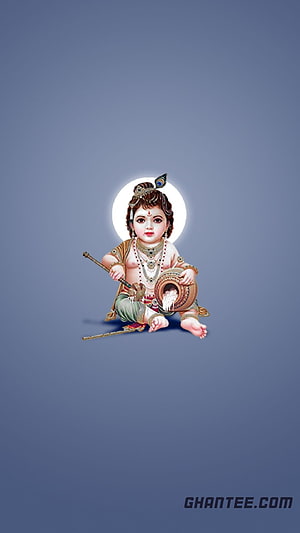 Baby Krishna Stealing Butter Digital Art Wallpaper HD phone wallpaper