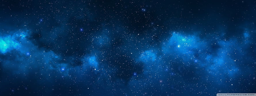 Deep Space Nebula and Star Field in Vivid Blue Tones HD wallpaper