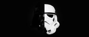 Low Poly Darth Vader and Stormtrooper Split Face Star Wars Vector Art HD wallpaper