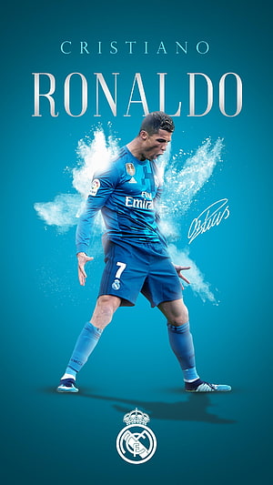 Cristiano Ronaldo Real Madrid Blue Kit Soccer Player Wallpaper HD phone wallpaper
