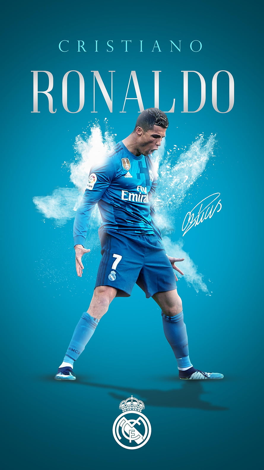 Cristiano Ronaldo Real Madrid Blue Kit Soccer Player Wallpaper HD phone wallpaper