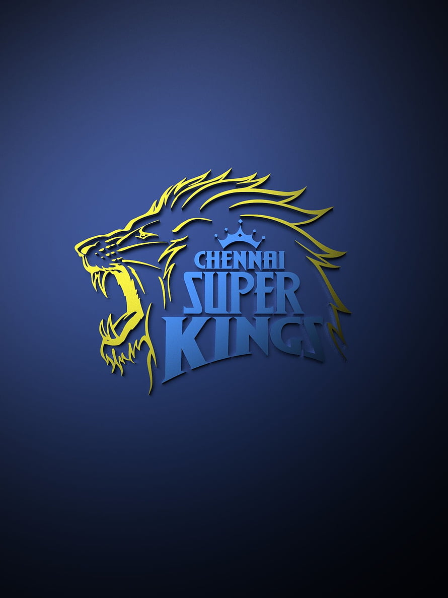 Chennai Super Kings IPL Cricket Team Logo with Golden Lion Head and Crown on Blue Background HD phone wallpaper