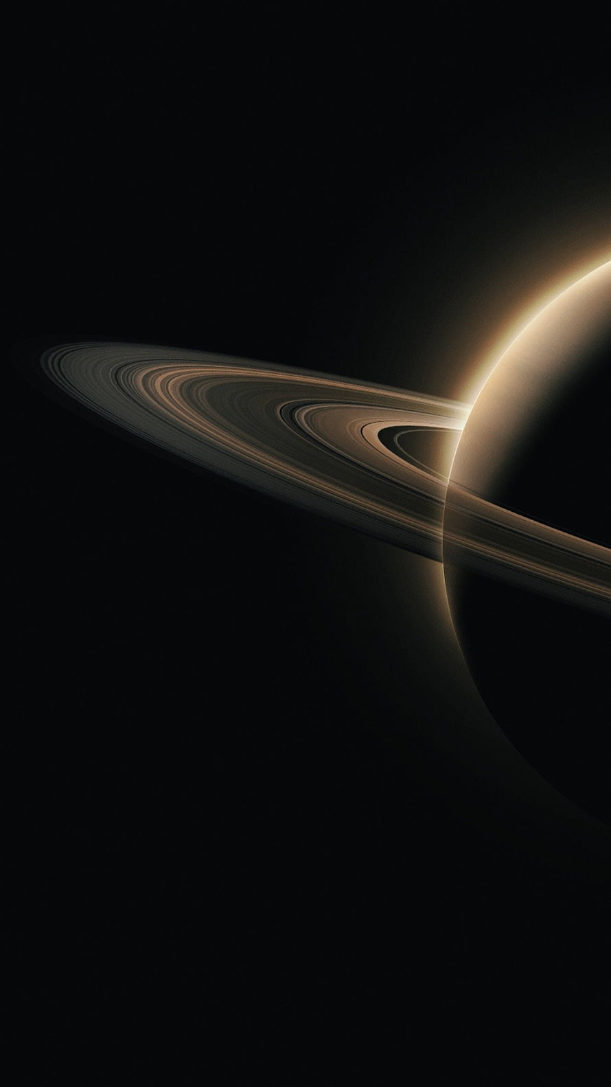 Saturn with Rings in Deep Space HD phone wallpaper