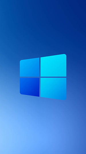 Windows 11 Phone Minimalist Blue Gradient Logo Wallpaper HD phone wallpaper