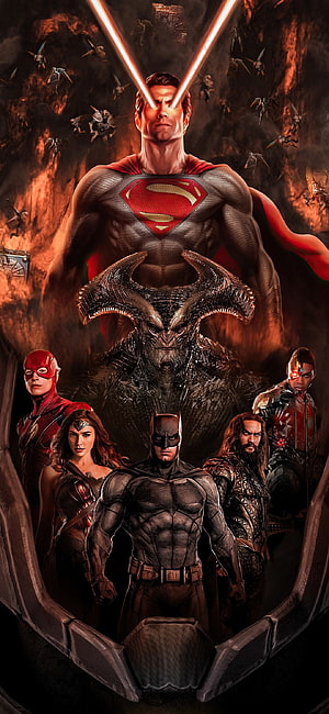 Justice League vs Steppenwolf cinematic poster featuring Superman, Batman, Wonder Woman, The Flash, Aquaman, and Cyborg, Zack Snyder Justice League Exclusive #RestoreTheSnyderVerse in 2021. Marvel superhero posters, Dc comics art, Dc comics HD phone wallpaper