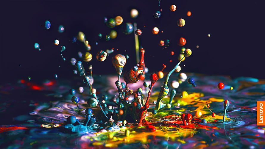 Vibrant Multicolor Paint Splashes and Droplets in Dynamic Motion HD wallpaper