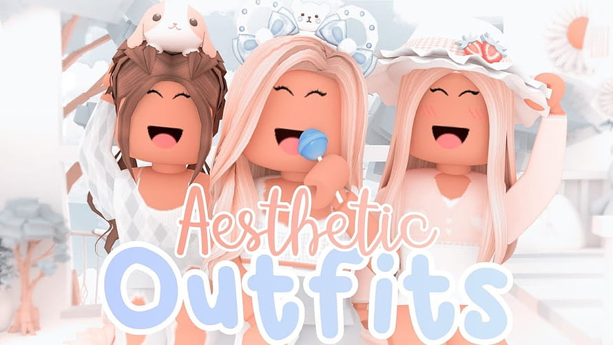 Roblox Aesthetic Outfits: Cute Pastel Avatars with Bunny Hats and Lollipops HD wallpaper