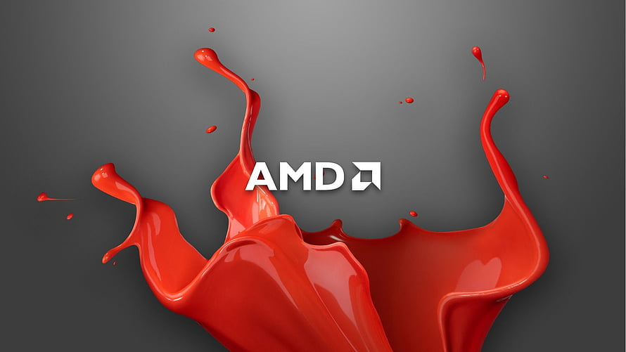 AMD Logo With Dynamic Red Liquid Splash On Dark Gray Background HD wallpaper