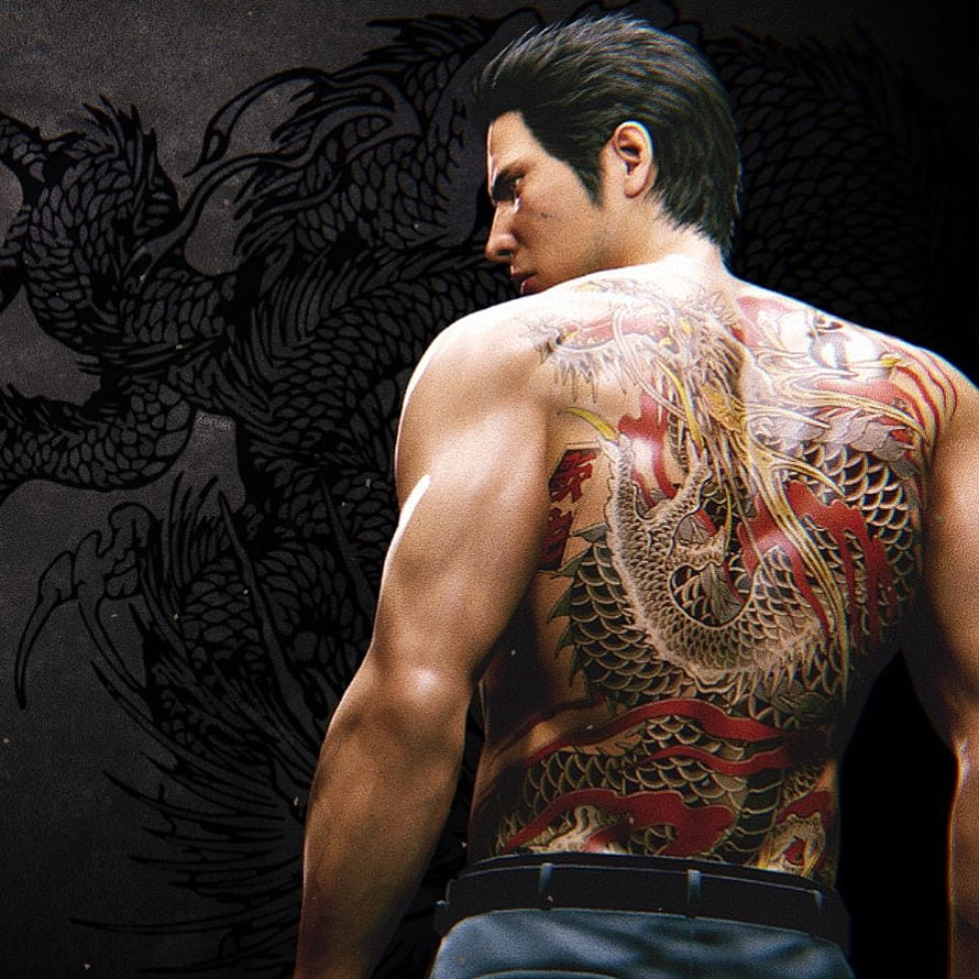 Kazuma Kiryu Yakuza Dragon Back Tattoo Character Render HD phone wallpaper