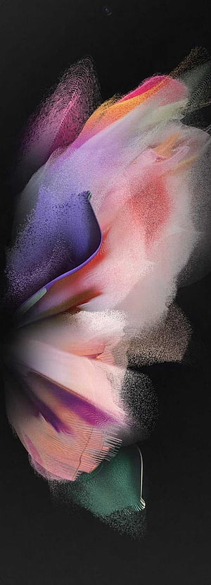 Abstract Colorful Swirls and Particle Dust on Black Background HD phone wallpaper