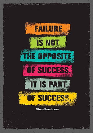 Inspirational Typography Poster on Failure and Success with Grunge Texture HD phone wallpaper