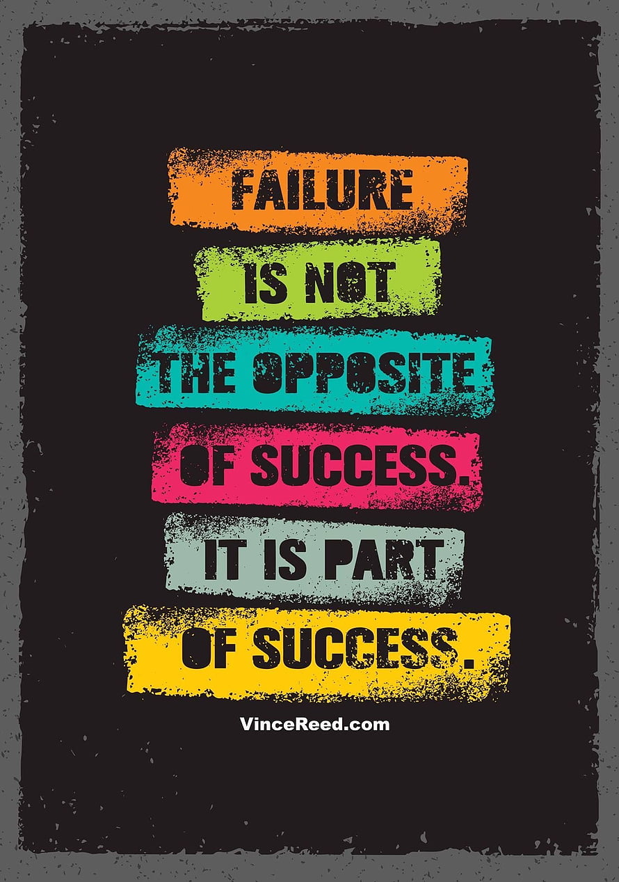 Inspirational Typography Poster on Failure and Success with Grunge Texture HD phone wallpaper
