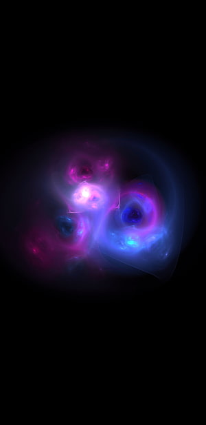 Vibrant Neon Nebula Abstract Glow on Dark Background HD phone wallpaper