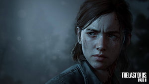 Ellie from The Last of Us Part II in a moody cinematic close-up with a determined expression HD wallpaper