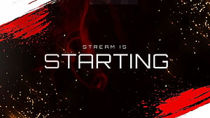 Dark Stream Starting Soon Template with Red Brush Strokes and Sparks HD wallpaper