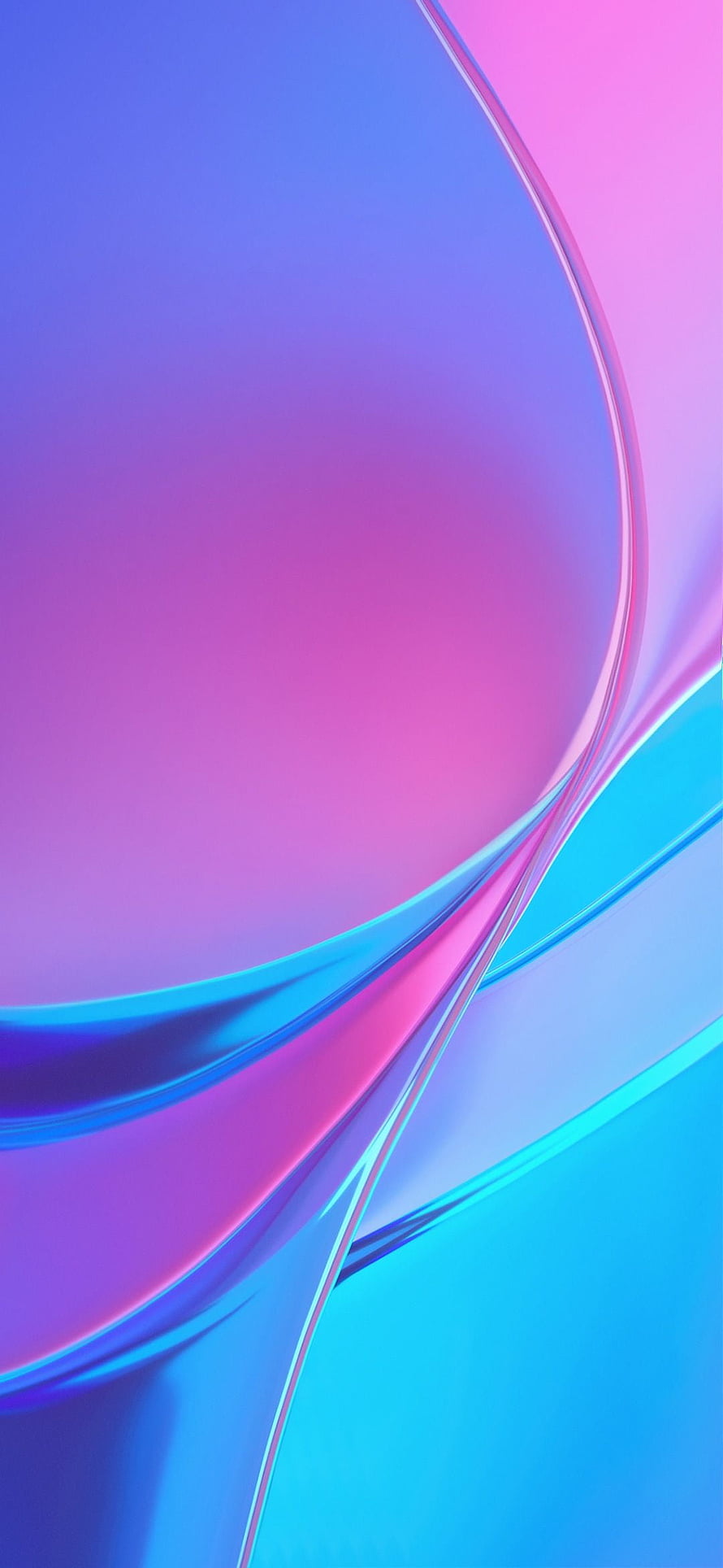 Vibrant Abstract Gradient with Flowing Cyan and Magenta Ribbons HD phone wallpaper