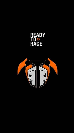 KTM Ready To Race Helmet Logo on Black Background HD phone wallpaper