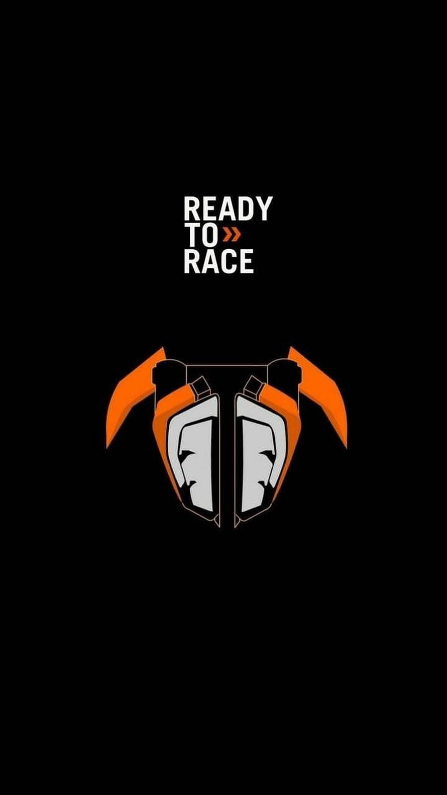 KTM Ready To Race Helmet Logo on Black Background HD phone wallpaper