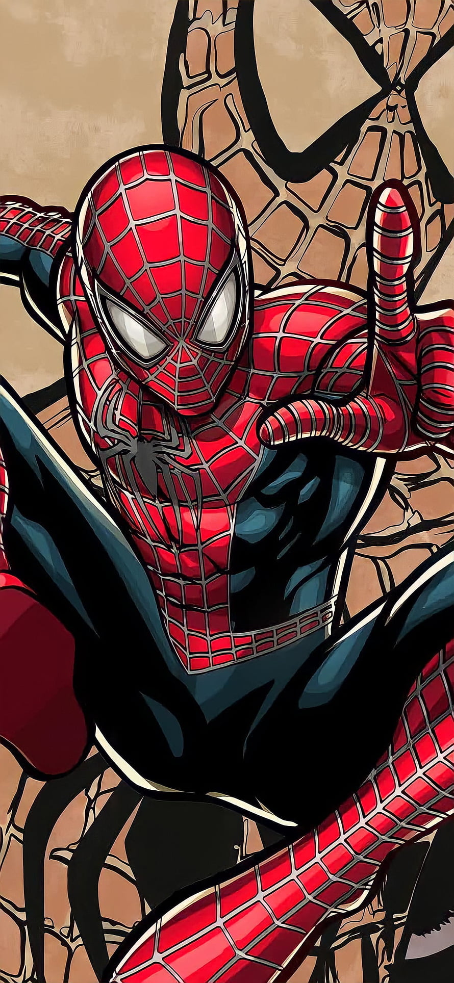 Spider-Man Classic Red and Blue Suit Comic Art Portrait, Spider-Man Tobey M, Red, Superheroes, No_way_home, Batman, Heroes, Ironman, Avengers, Marvel, Spiderman HD phone wallpaper