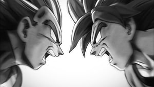 Dragon Ball Super Black and White Anime Illustration of Two Fierce Saiyan Warriors HD wallpaper