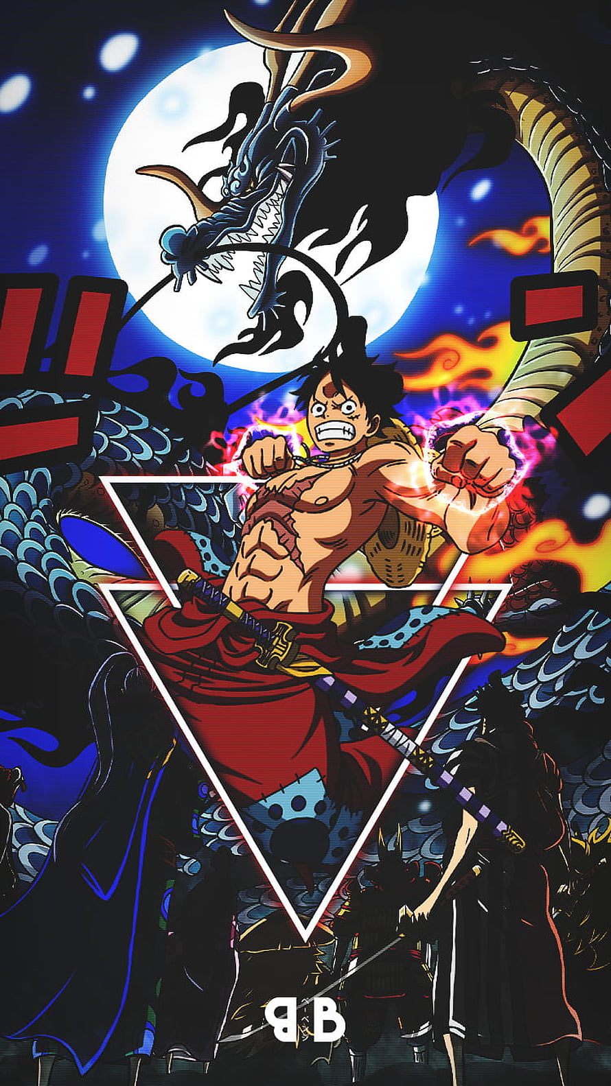 Monkey D. Luffy Gear 5 Sun God Nika Dragon Moon Anime Wallpaper HD phone wallpaper