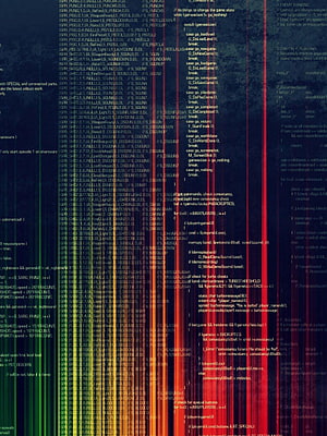 Retro Computer Programming Source Code Displayed on CRT Monitor Screen HD phone wallpaper