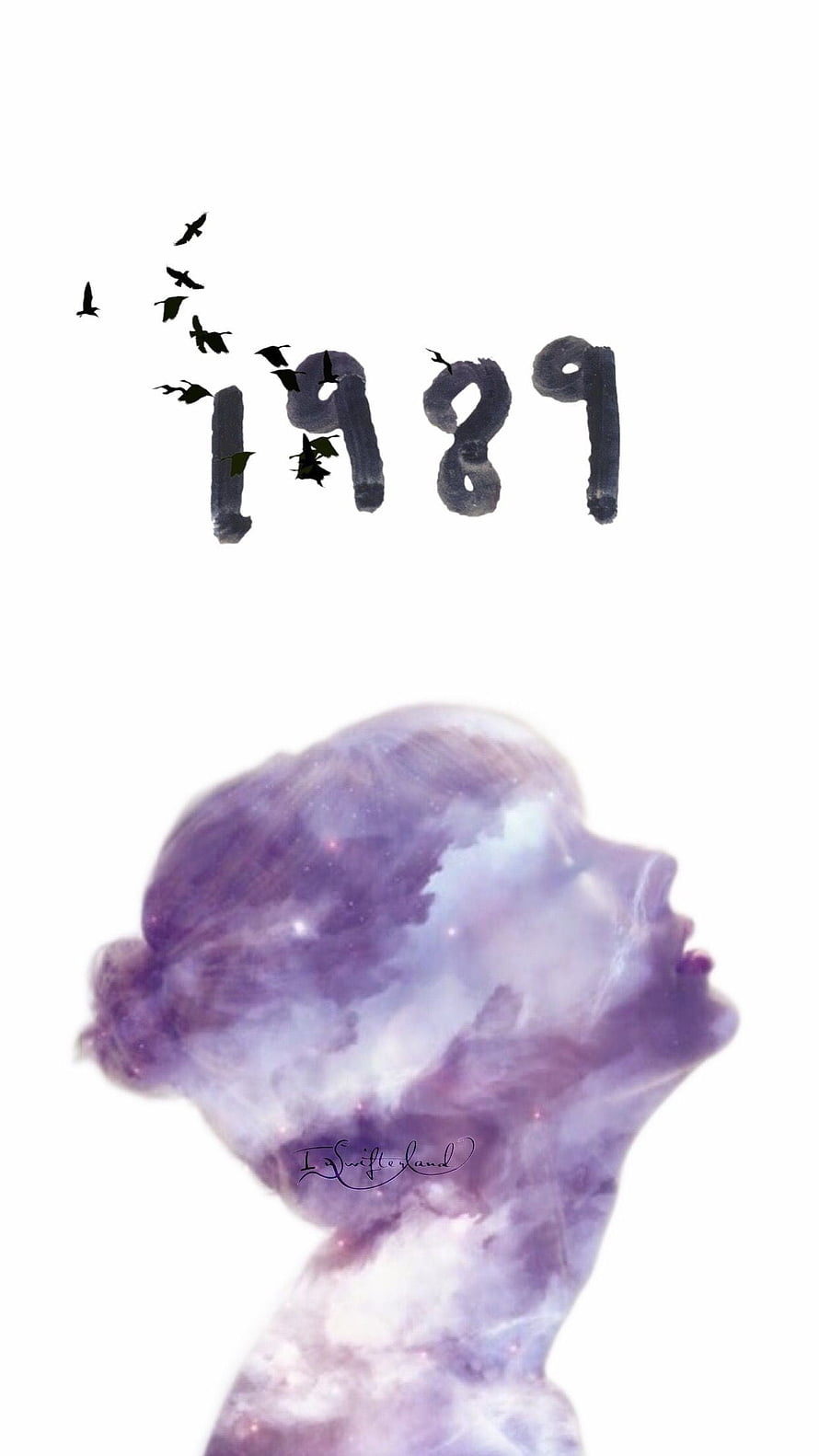 Taylor Swift 1989 Album Artwork Purple Galaxy Silhouette Wallpaper HD phone wallpaper