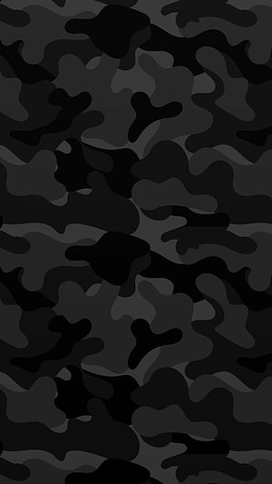 Dark Monochrome Camouflage Pattern with Abstract Organic Shapes HD phone wallpaper