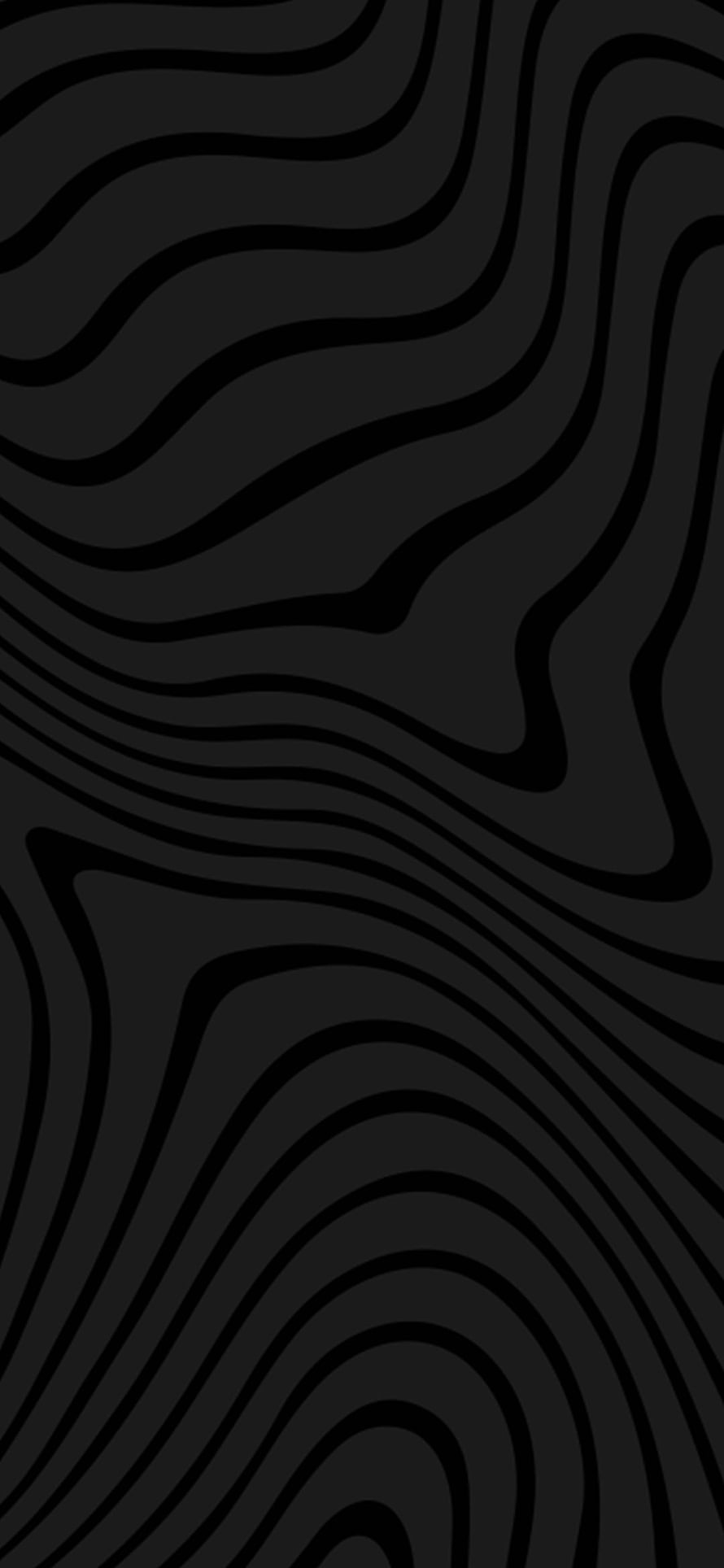Dark Abstract Wavy Line Pattern with Minimalist Black and Grey Contour Design HD phone wallpaper